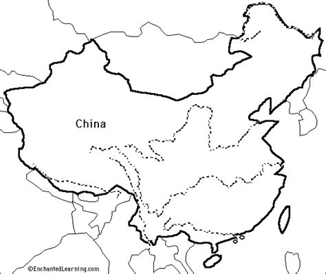 Outline Map China | China map, Map, Ancient china map