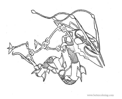 Pokemon Coloring Pages Mega Rayquaza Pokemon Rayquaza Drawing Free ...