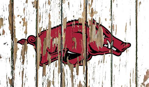 Arkansas University College Logo Vintage Peeling Paint Barn Wood Mixed ...