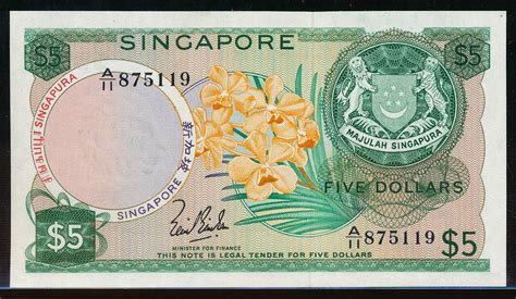 Singapore 5 Dollars banknote Orchid Series|World Banknotes & Coins ...