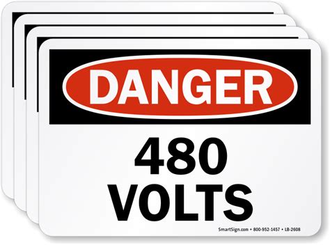 Danger 480 Volts Label, SKU: LB-2608