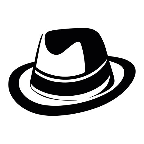 Fedora hat black and white Clipart transparent background 24029996 PNG