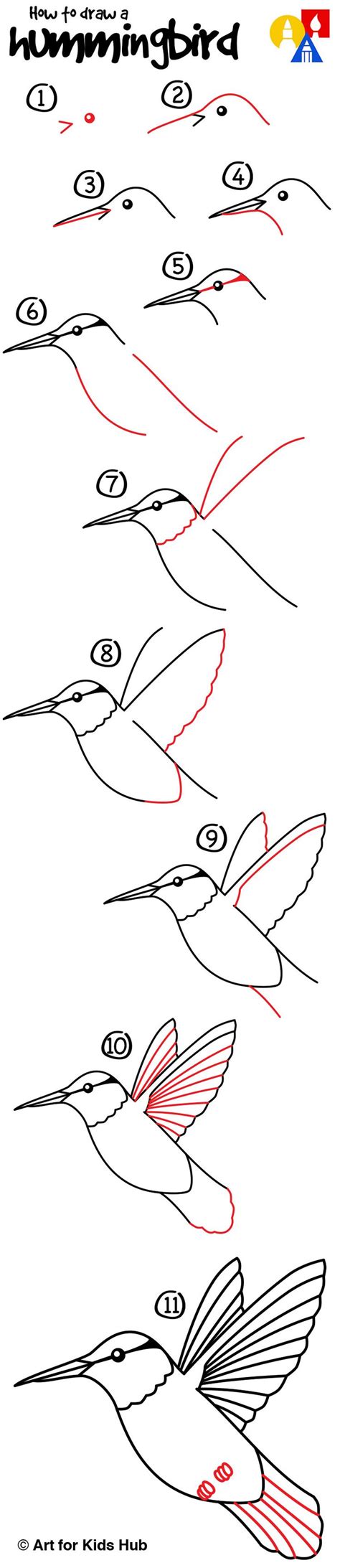 How To Draw A Hummingbird - Art For Kids Hub - | Art for kids hub ...