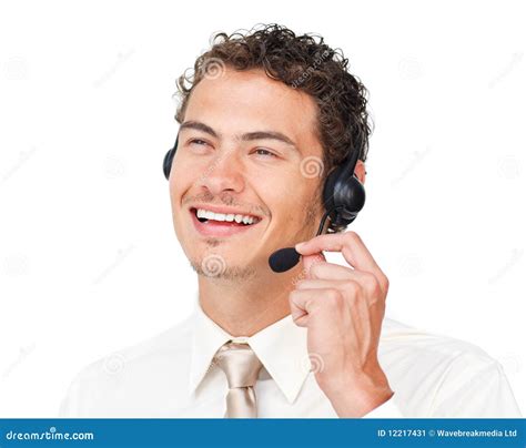 Delighted Customer Service Agent With Headset On Stock Image - Image: 12217431