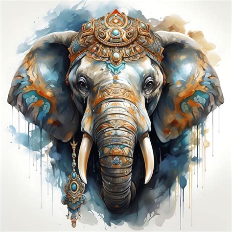 Premium AI Image | Tshirt Design of Elephant Portrait Wearing a Sri ...