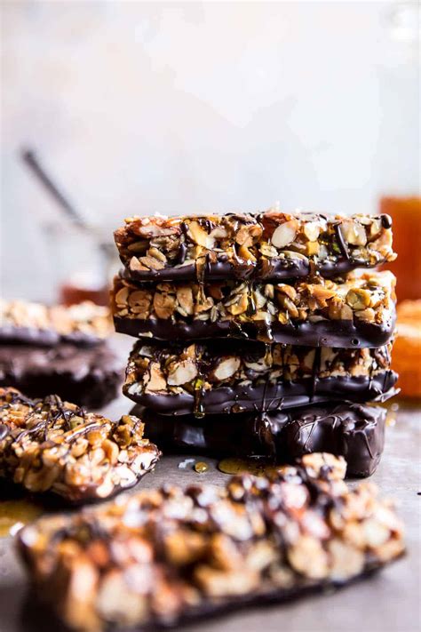 Chocolate Dunked Salted Honey Nut Bars. - Half Baked Harvest