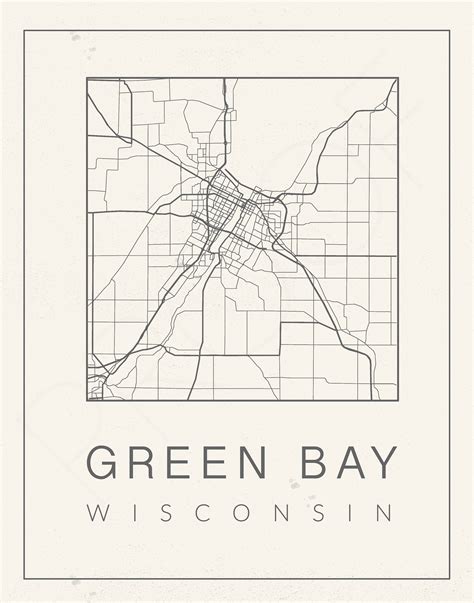 Green Bay Map Green Bay Packers Map of Green Bay Geschenk | Etsy