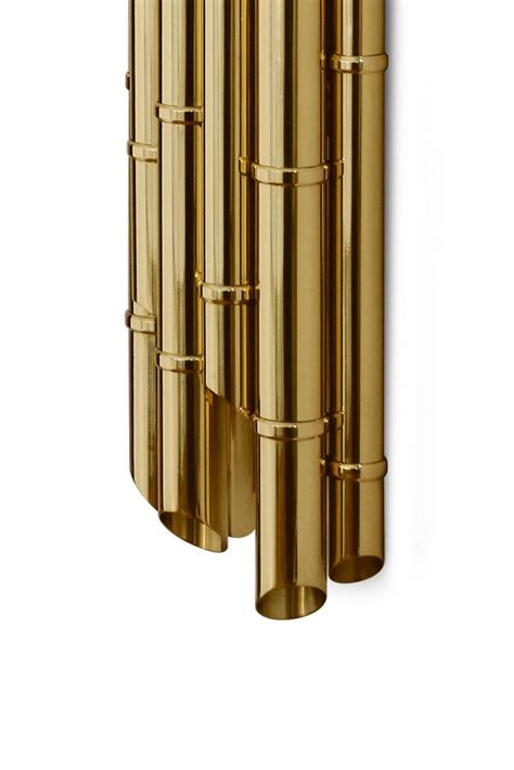 Bamboo Wall Light in Glossy Brass For Sale at 1stdibs