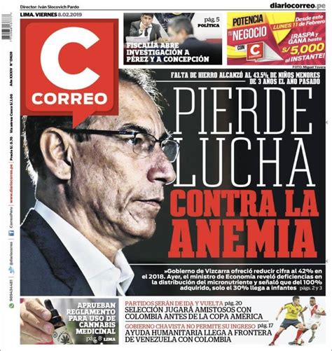 Periódico Diario Correo (Perú). Periódicos de Perú. Edición de viernes, 8 de febrero de 2019 ...