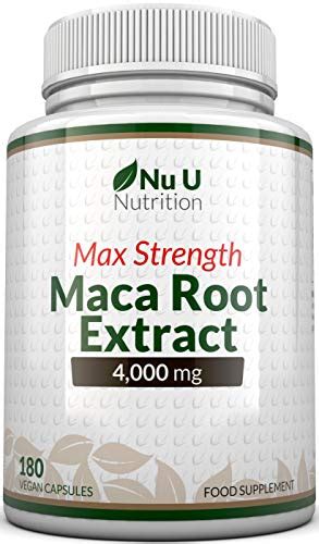 Maca Root Capsules 4000mg – 180 Vegetarian and Vegan Capsules – 6 Month Supply – High Strength ...