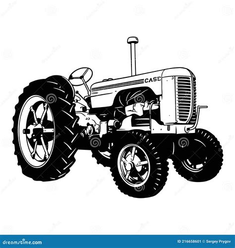 Farm Tractor, Harvest, Farmer Vehicle, Stencil, Silhouette, Vector Clip Art Stock Vector ...