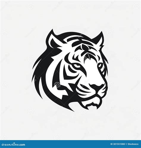 Black and White Tiger Head Animal Logo Vector Template Stock ...