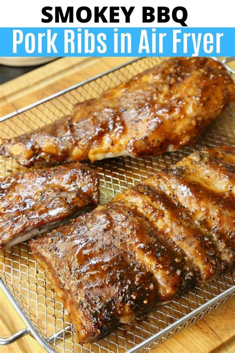 Smoky BBQ Bone In Air Fryer Pork Ribs Recipe | dobbernationLOVES