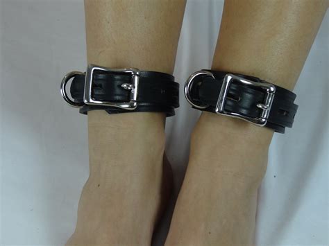 Handmade Leather Ankle Cuffs With Locking Buckles - Etsy