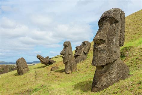 Easter Island Landscape With Moais In Photograph by Volanthevist - Fine Art America