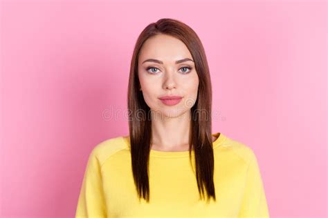 Photo Portrait Girl Wearing Yellow Clothes Isolated Pastel Pink Color Background Stock Photo ...