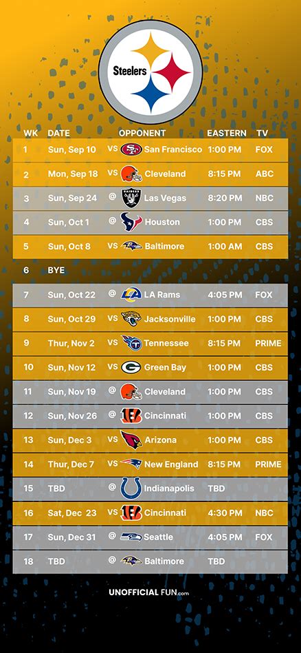 2024 Steelers Schedule Printable - Ettie Janetta