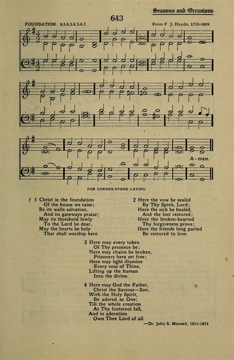 Methodist Hymn and Tune Book: official hymn book of the Methodist Church 643. Christ is the ...