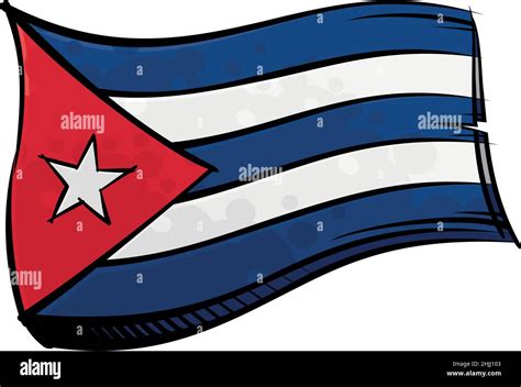 Painted Cuba flag waving in wind Stock Vector Image & Art - Alamy