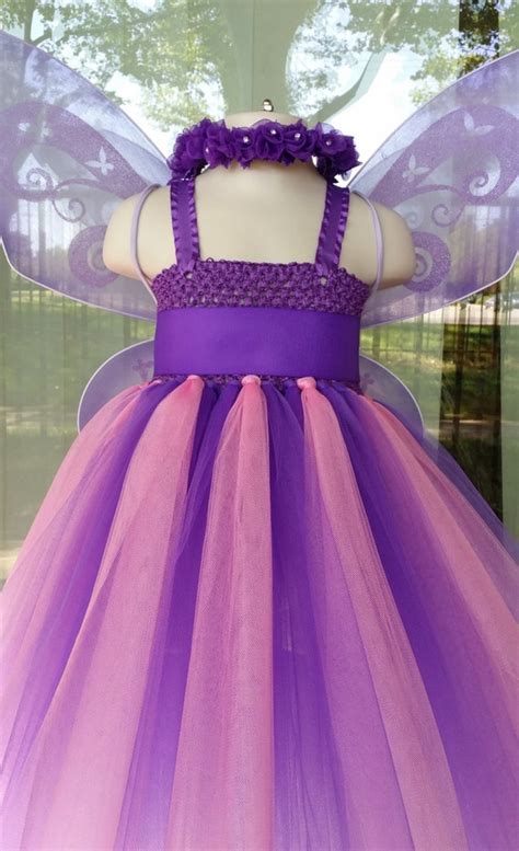 Pink and Purple fairy tutu dress Tinkerbell tutu dress wings