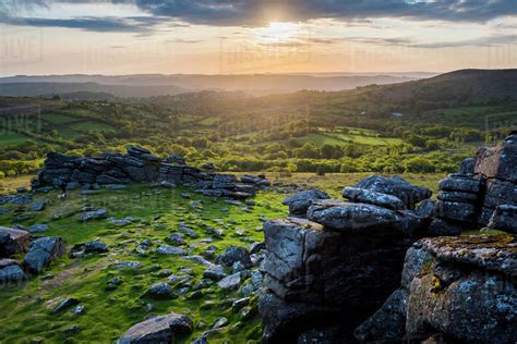 Tor at sunrise, Dartmoor National Park, Devon, England, United Kingdom, Europe - Stock Photo ...