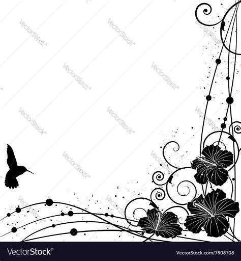 Hummingbird and Hibiscus Royalty Free Vector Image