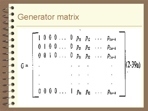 Generator matrix