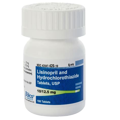 Lisinopril 10mg and Hydrochlorothiazide 12.5mg Tablets, 1 Count | On ...