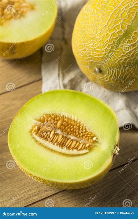 Raw Organic Lemon Drop Melon Stock Image - Image of diet, lemon: 120138997