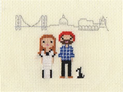 Custom Location Family Portrait Cross Stitch in Pixel Art | Etsy in ...