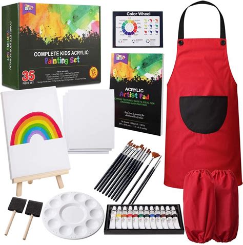 Kids Acrylic Art Set 35 Pieces - RiseBrite