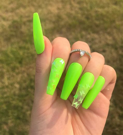 Neon Green Butterfly Butterfly Nails Green Nails Neon - Etsy Canada