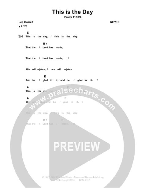 This Is The Day Chords PDF (Dennis Prince / Nolene Prince) - PraiseCharts