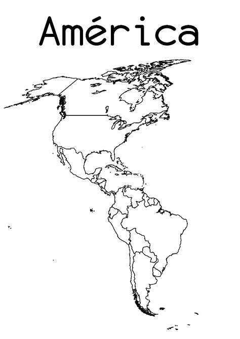 Mapa de América para colorear