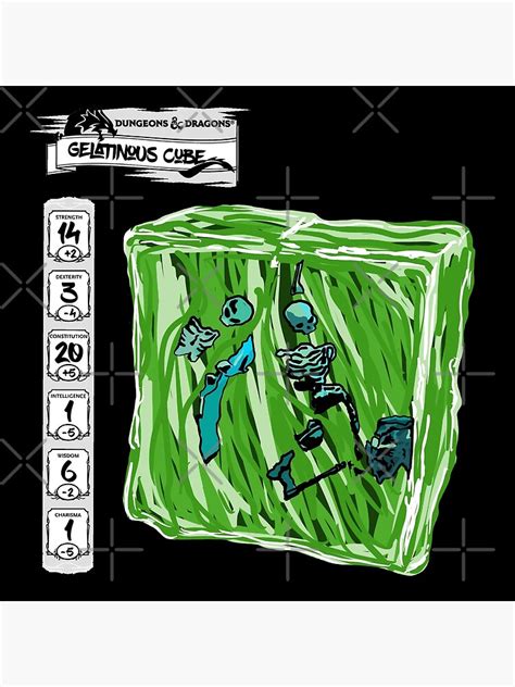 "DND Gelatinous Cube Stats" Poster by Black-Orc | Redbubble