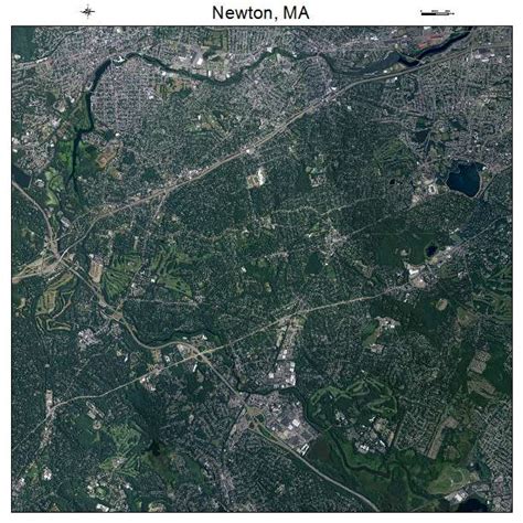 Aerial Photography Map of Newton, MA Massachusetts