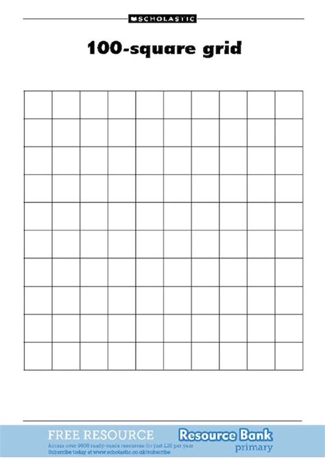 100-square grid - Scholastic Shop