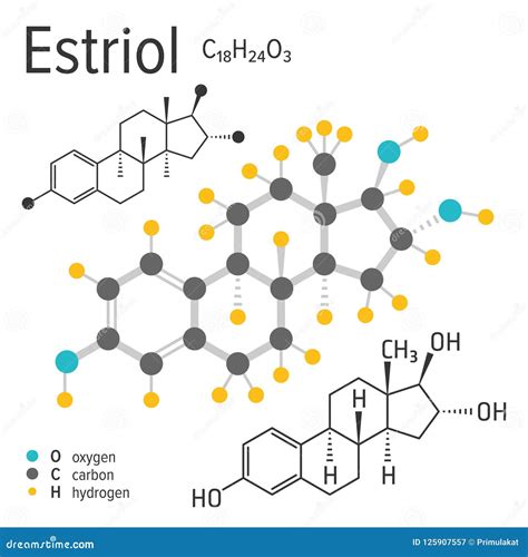 Chemical Formula of the Vector Estriol Molecule Stock Vector ...