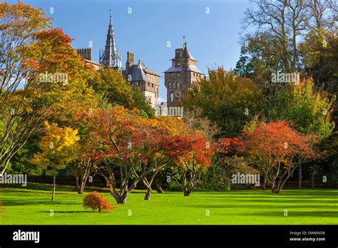 Cardiff Castle, Bute Park, Cardiff, Wales, United Kingdom, Europe Stock ...