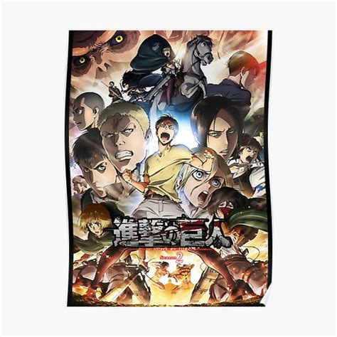 "ATTACK ON TITAN SHINGEKI NO KYOJIN SEASON 2 " Poster for Sale by ...