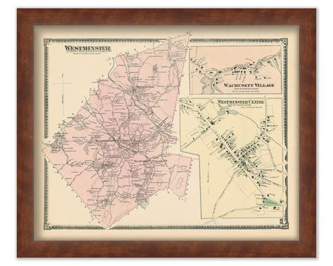 Town of WESTMINSTER, Massachusetts 1870 Map - Etsy