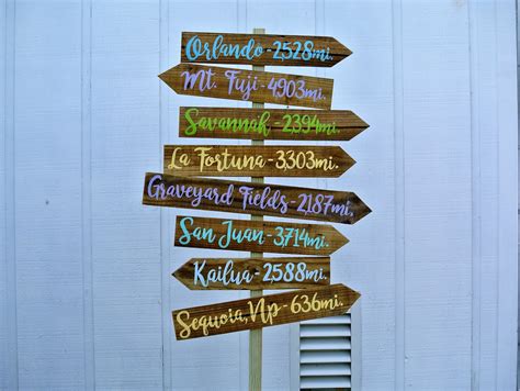 Directional sign Christmas gift for home, Destination Sign post, Family ...