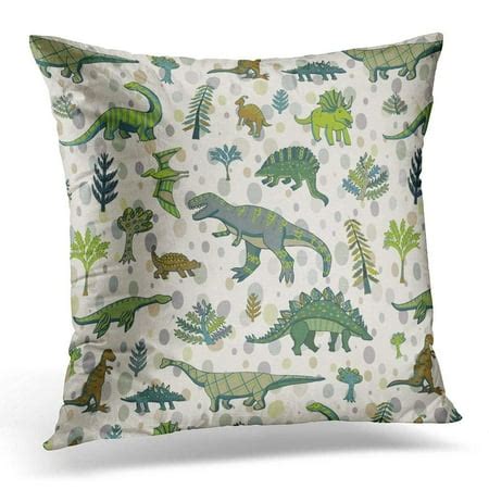 BSDHOME Green Graphic Dinosaur Pattern Dino Pillow Case Pillow Cover ...