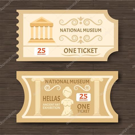 Two Vintage Museum Tickets Stock Vector Image by ©macrovector #100913854