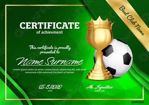 Soccer Award Certificate Template - Sampletemplate.my.id