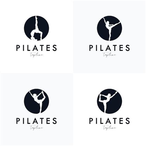 Conjunto de diseño de identidad de logotipo de pilates yoga | Vector Premium