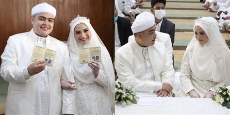 Ameer Adik Alvin Faiz and Nadzira Shafa's Wedding Ceremony Photos, Forehead and Hand Kiss After ...