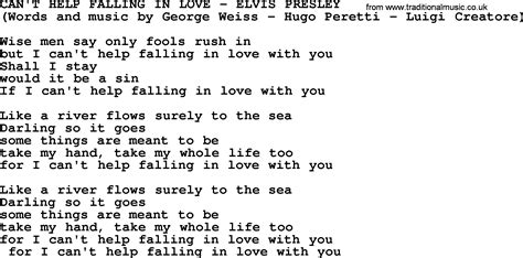 Can't Help Falling In Love by Elvis Presley - lyrics