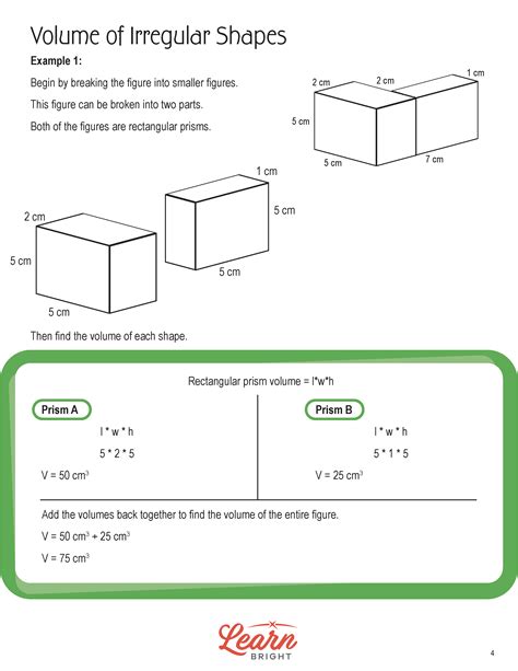 Volume of Irregular Shapes: Advanced, Free PDF Download - Learn Bright