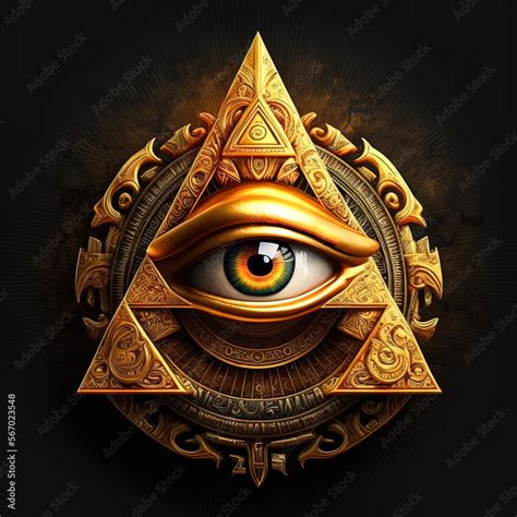 Sign Illuminati. Freemasonry. The masonic square. All seeing eye in ...